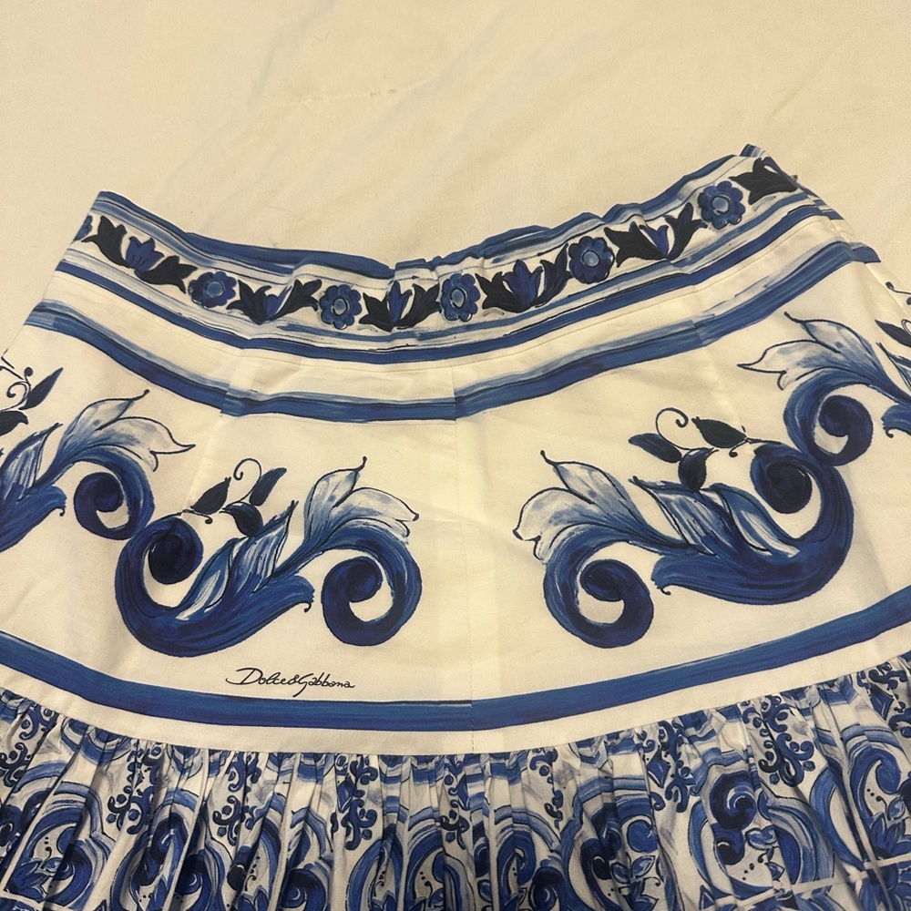 Dolce & Gabbana Blue and White Midi Skirt - Picture 5 of 7